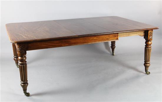 A Victorian mahogany extending dining table, Extended 9ft 10in. x 4ft 2in. H.2ft 5in.